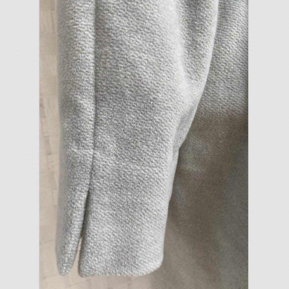 Lands' End Light Gray Wool Blend, Wrap Coat - Picture 4 of 9